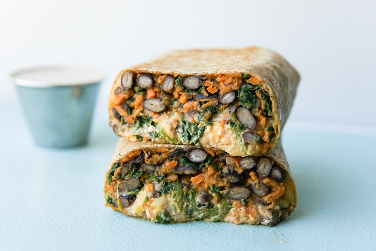 15 Minute Black Bean and Spinach Burritos - Served From Scratch