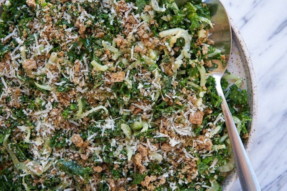 Kale Fennel Salad with Garlicky Breadcrumbs Natalie Cooks