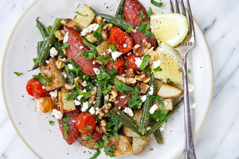 Summer Sheet Pan Sausage + Veggies | Natalie Cooks