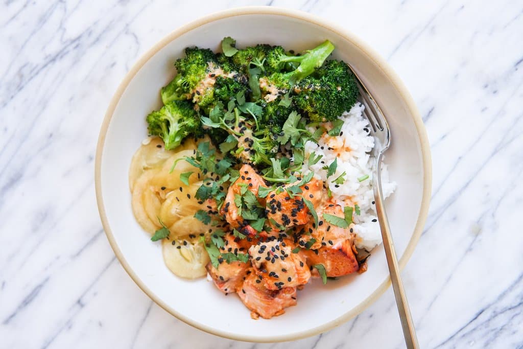 Spicy Salmon Bowls | Natalie Cooks