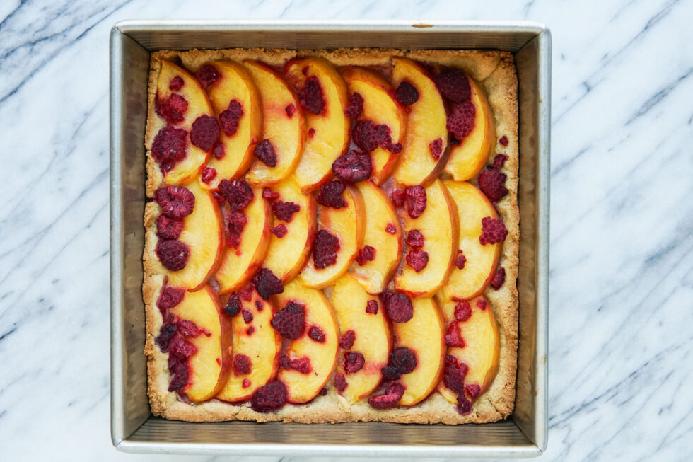 Peachy Raspberry Bars | Natalie Cooks